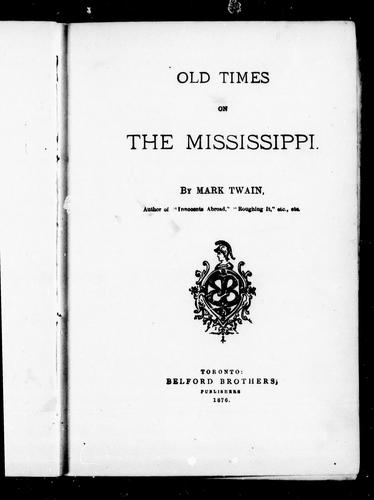 Old Times on the Mississippi cover